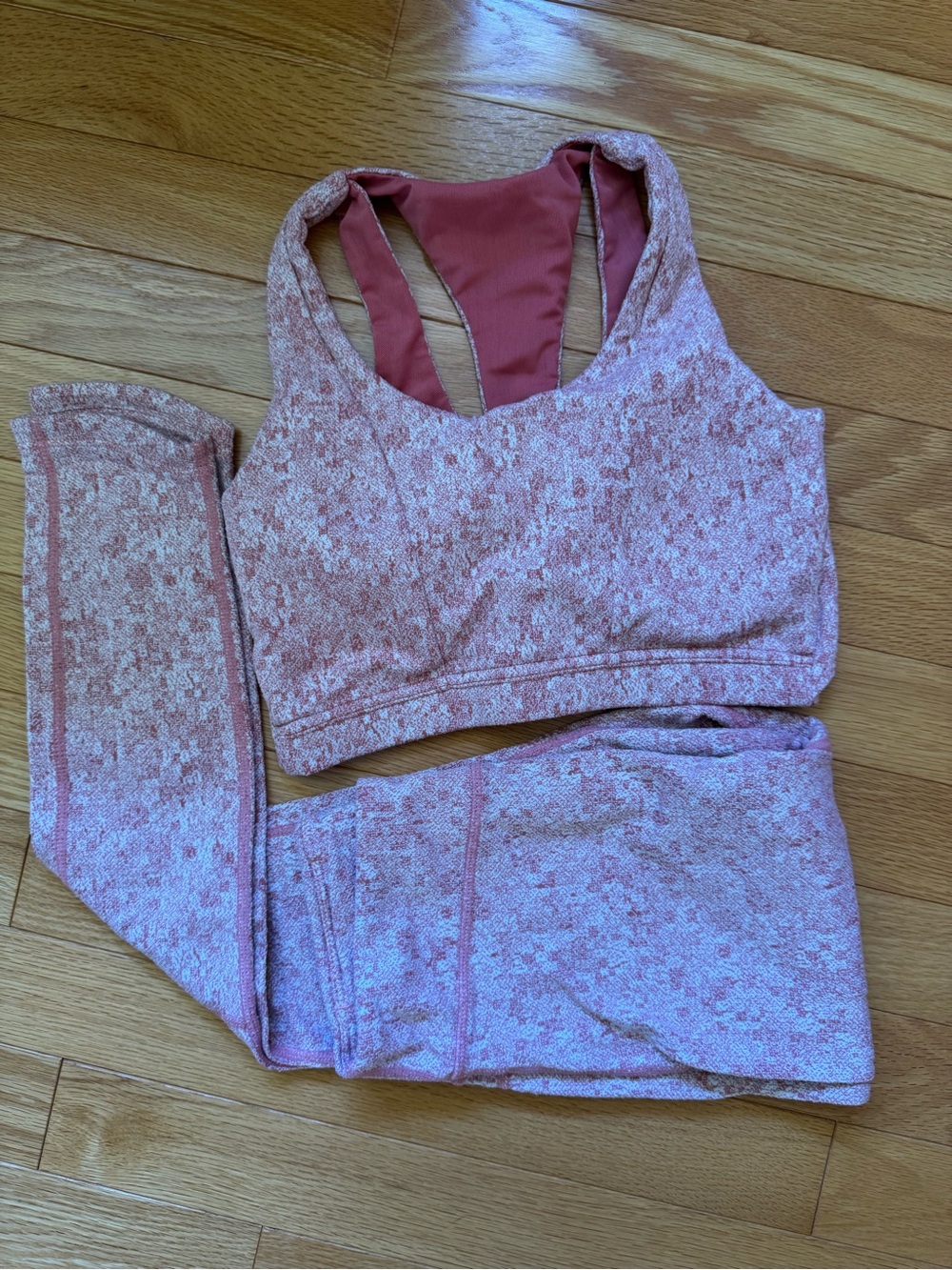 Gymshark Pink Marled Seamless Sports Bra & Leggings Set